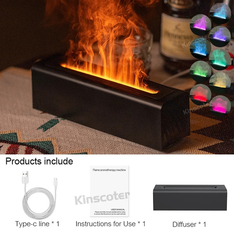 KINSCOTER Essential Oil Aroma Diffuser Flame Air Humidifier Ultrasonic Cool