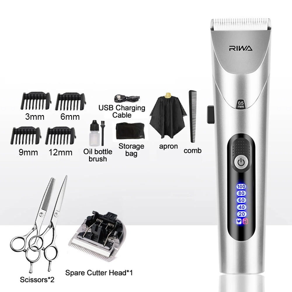 Professional Electric Hair Clipper For Men, Washable Rechargeable