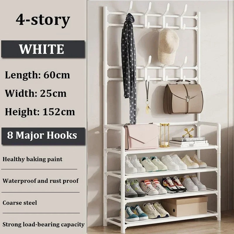 Clothes Hanger Multi-Layer Shoe Rack Doorway (Hat And Shoes Shelf)