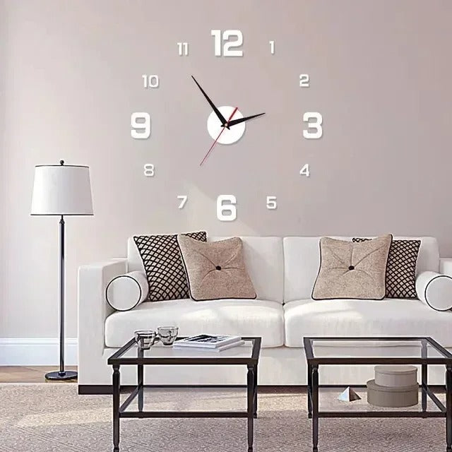 3D Luminous Wall Clock Frameless Acrylic Digital Clock Wall Stickers