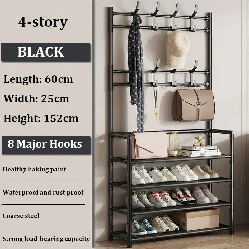 Clothes Hanger Multi-Layer Shoe Rack Doorway (Hat And Shoes Shelf)