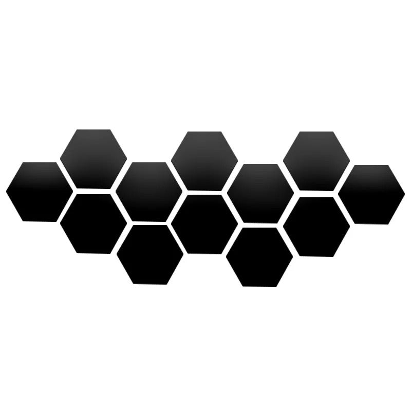 Hexagon 3D Mirror Wall Sticker Multiple Sizes DIY TV Background Living Room