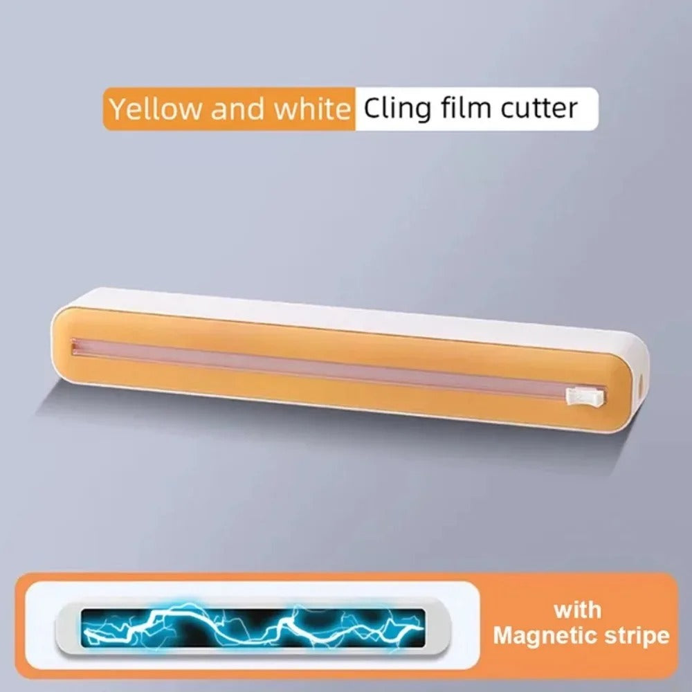 Food Film Dispenser Magnetic Wrap With Cutter Storage Box