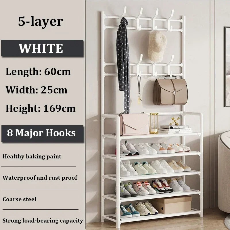 Clothes Hanger Multi-Layer Shoe Rack Doorway (Hat And Shoes Shelf)