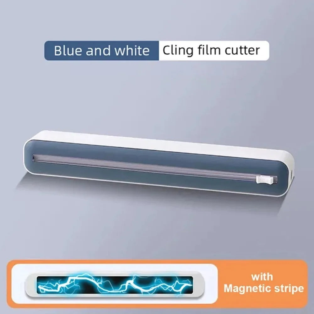 Food Film Dispenser Magnetic Wrap With Cutter Storage Box