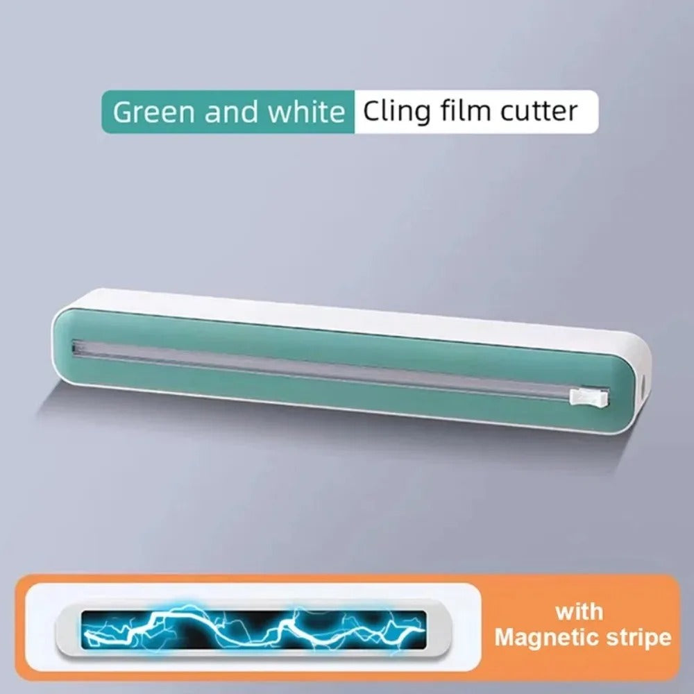 Food Film Dispenser Magnetic Wrap With Cutter Storage Box