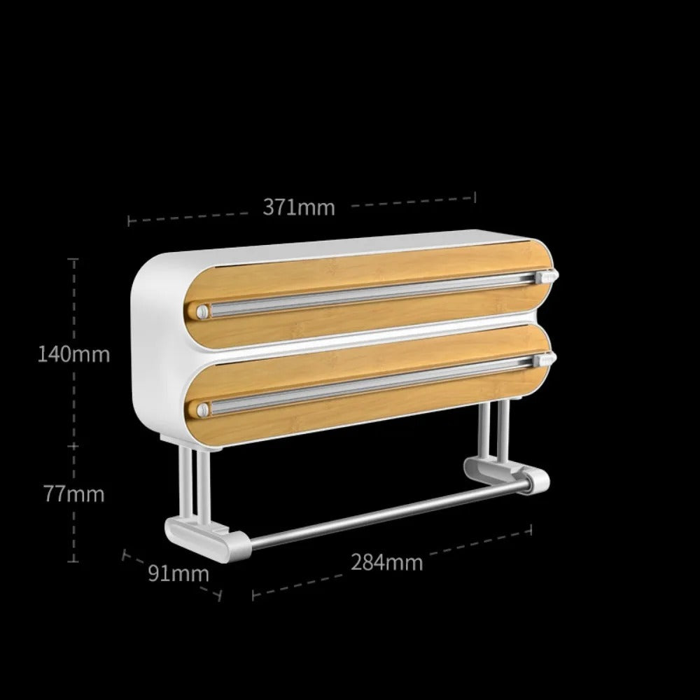 Food Film Dispenser Magnetic Wrap With Cutter Storage Box