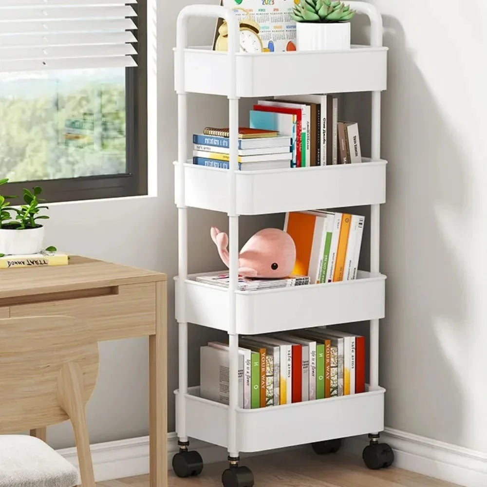 Bookshelf Storage Kitchen Organizer Cart With Wheels Multi-Layer