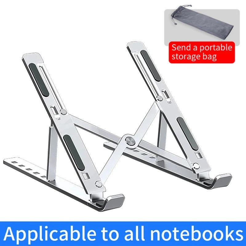 Aluminum Alloy Laptop Holder Stand Adjustable Foldable Portable for Notebook