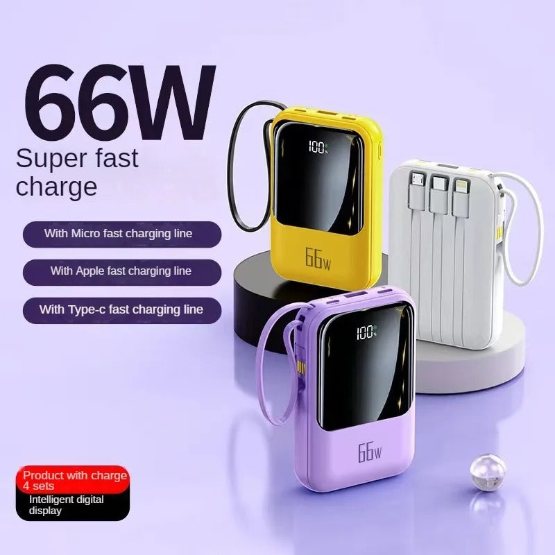 66W super fast charging power bank, compact and portable, 20000mAh