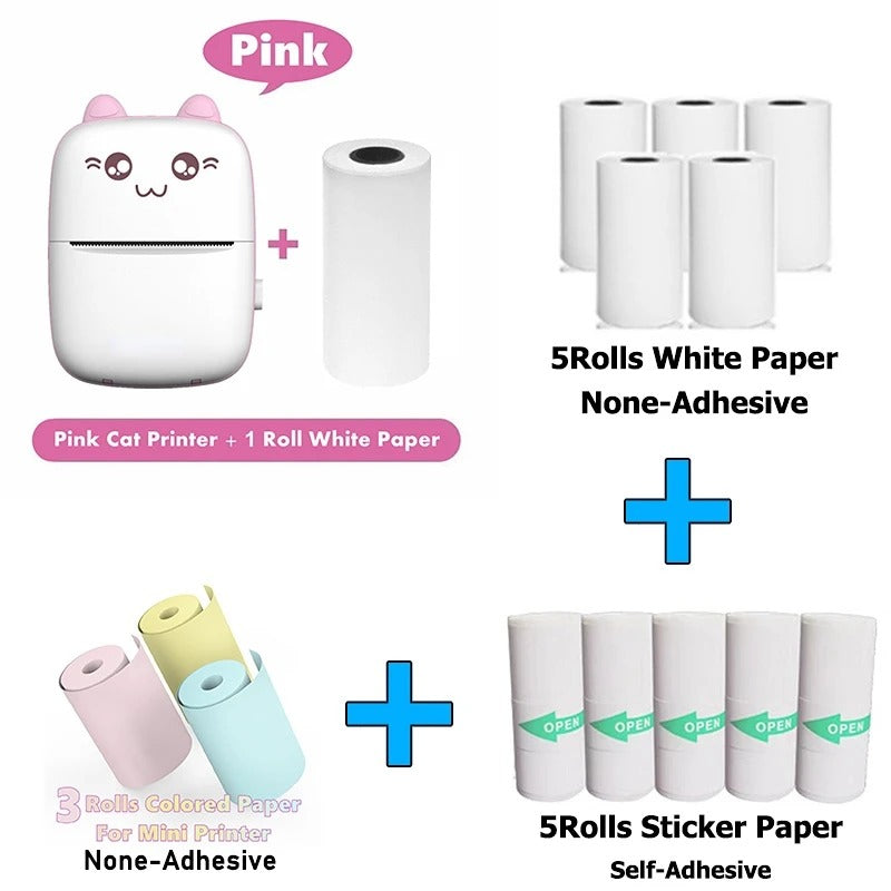 Mini Photo Pocket Printer Portable Ink-free Thermal 57mm Sticker