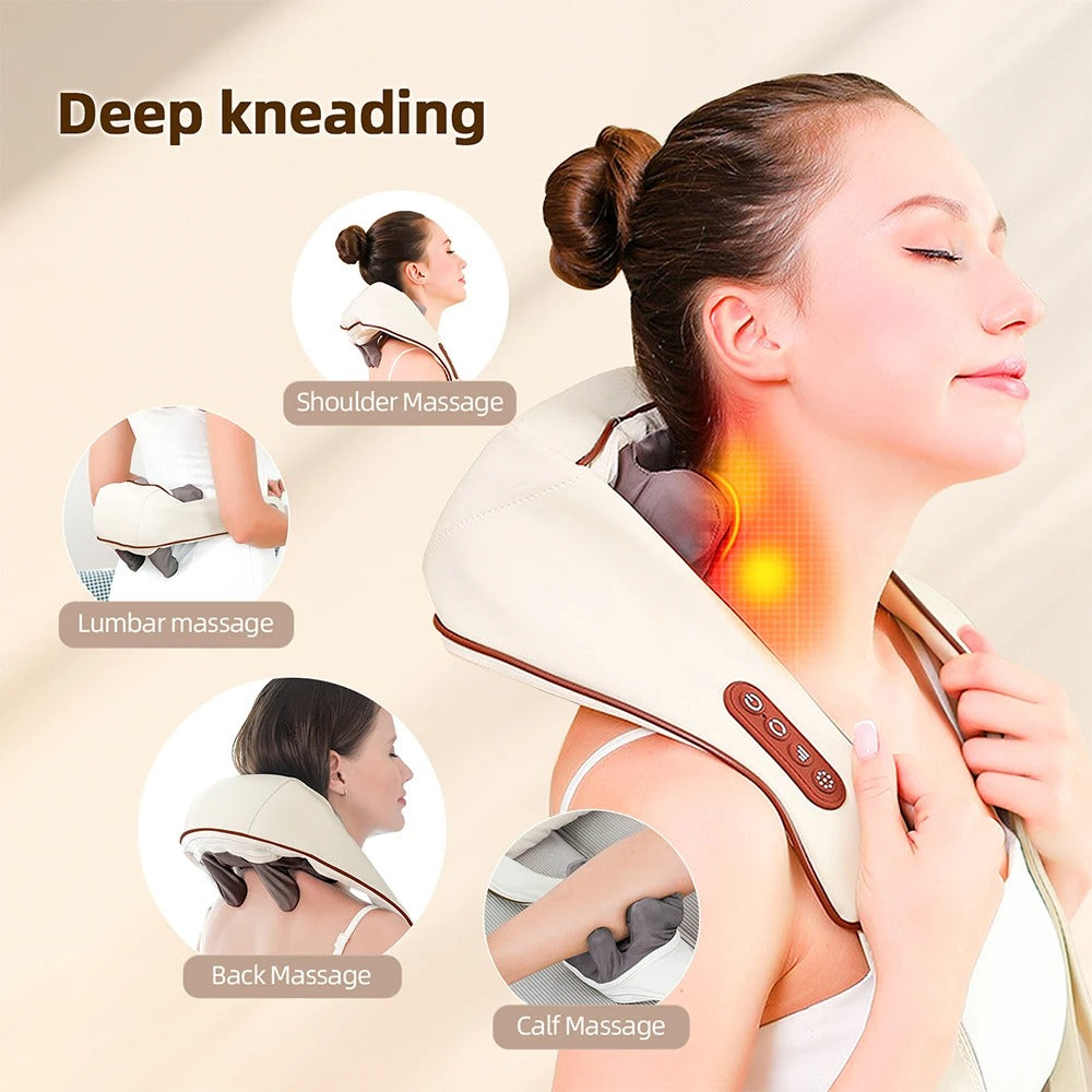 Wireless Electric Neck And Shoulder Massager Deep Kneading