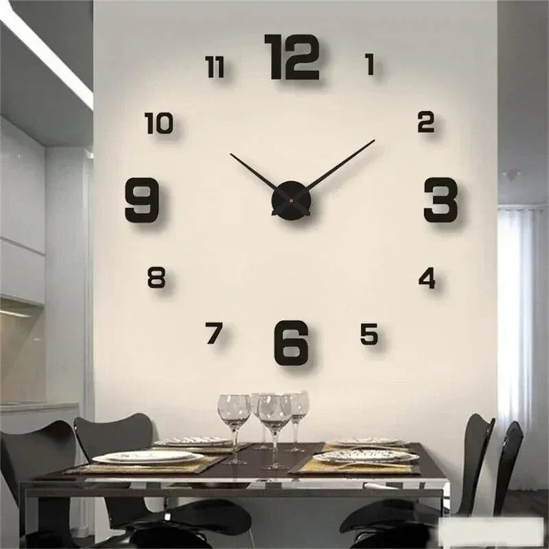 3D Luminous Wall Clock Frameless Acrylic Digital Clock Wall Stickers