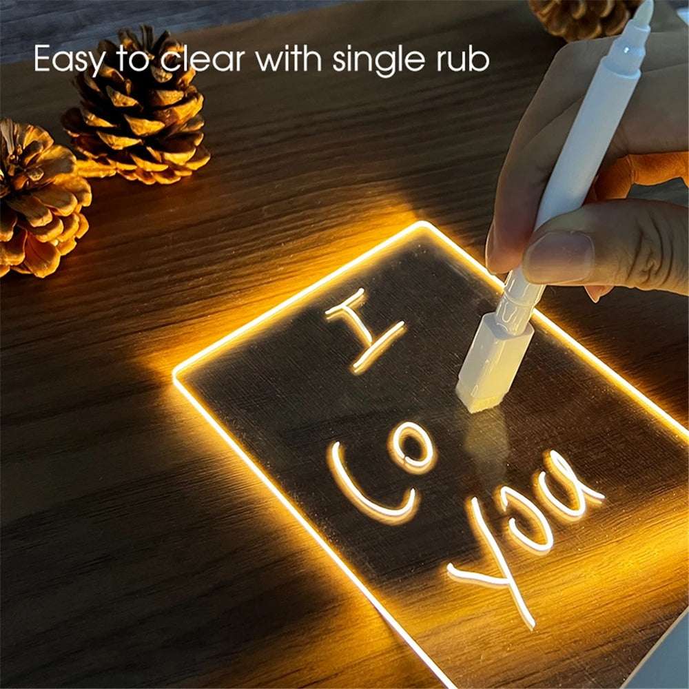 Transparent Luminous LED, USB Luminous Acrylic Night Light Erasable