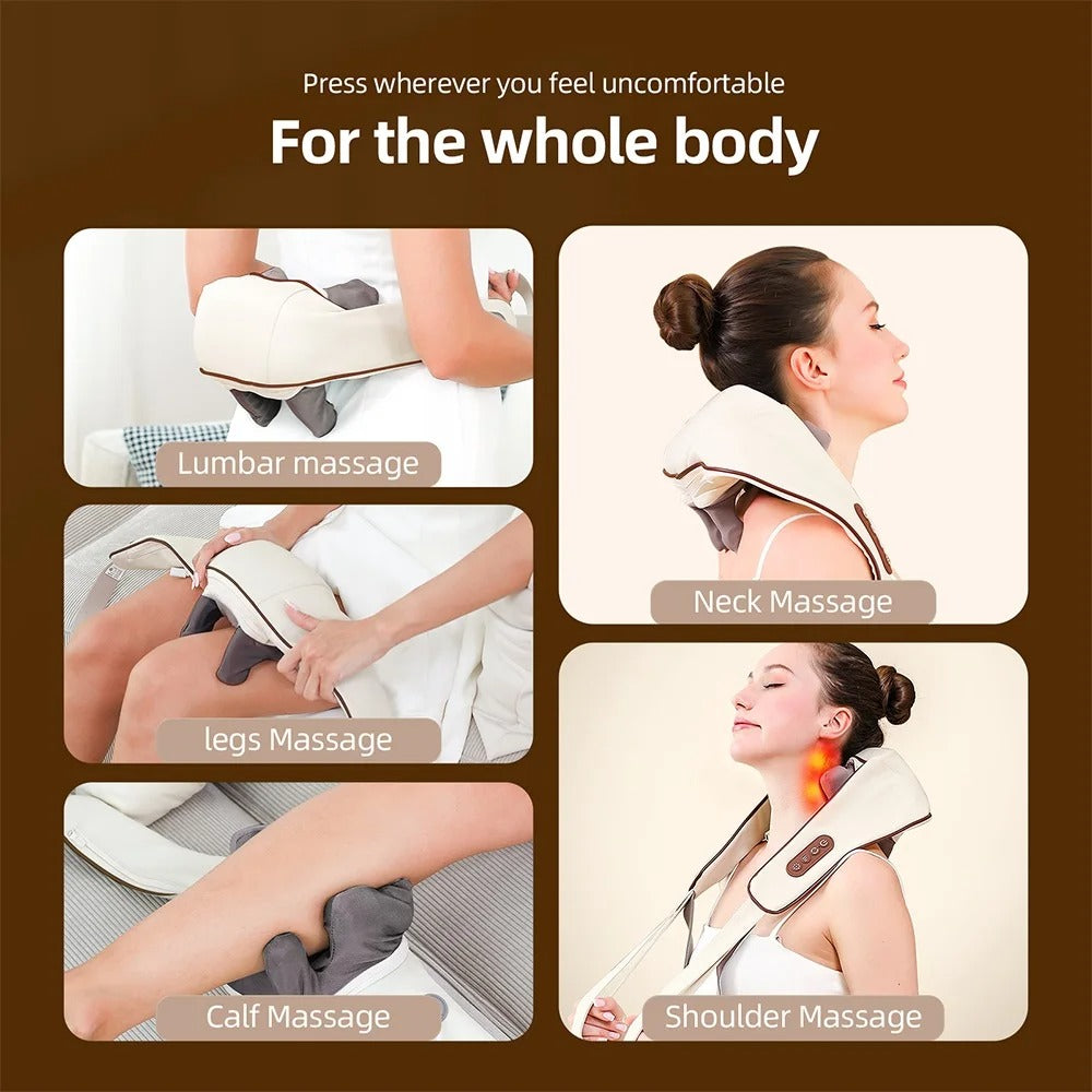 Wireless Electric Neck And Shoulder Massager Deep Kneading