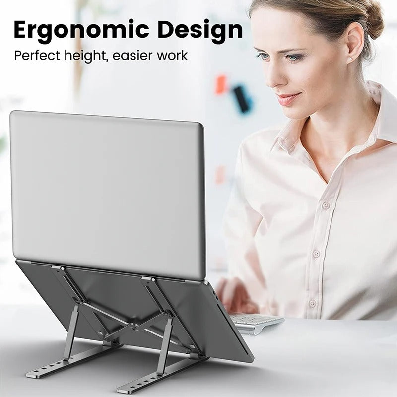 Aluminum Alloy Laptop Holder Stand Adjustable Foldable Portable for Notebook