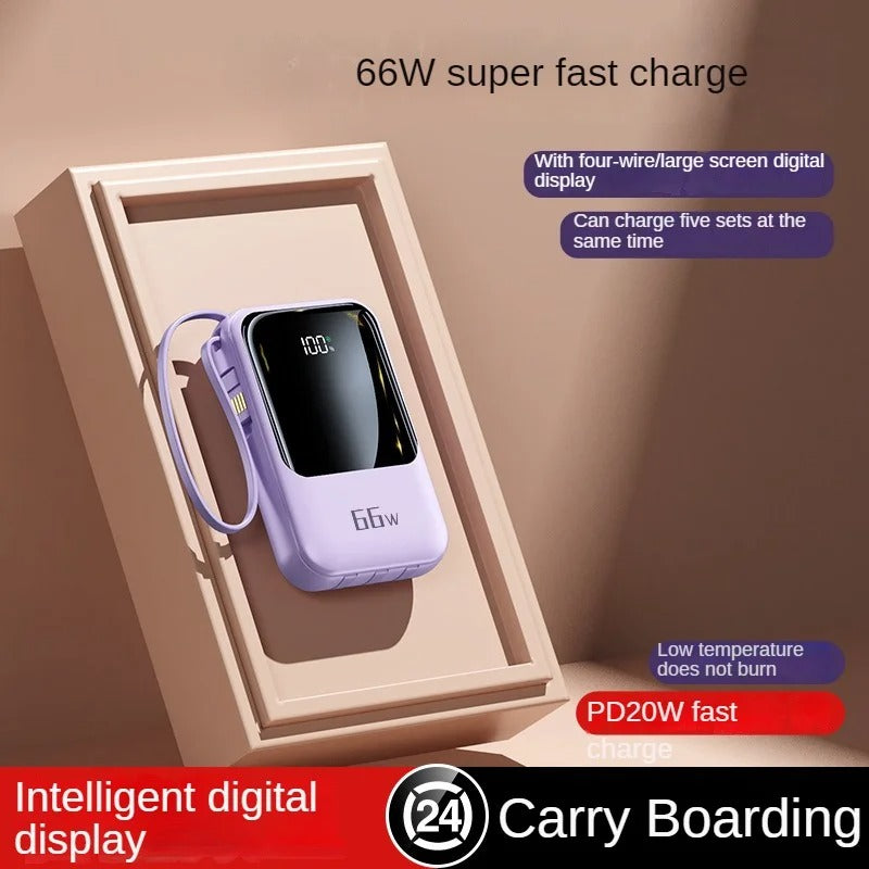 66W super fast charging power bank, compact and portable, 20000mAh