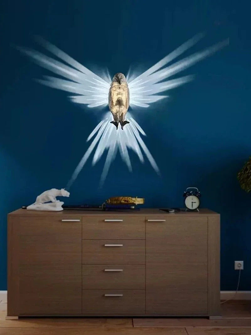 Xmas Wall Lamp Owl Eagle Shape Projector Light 3D