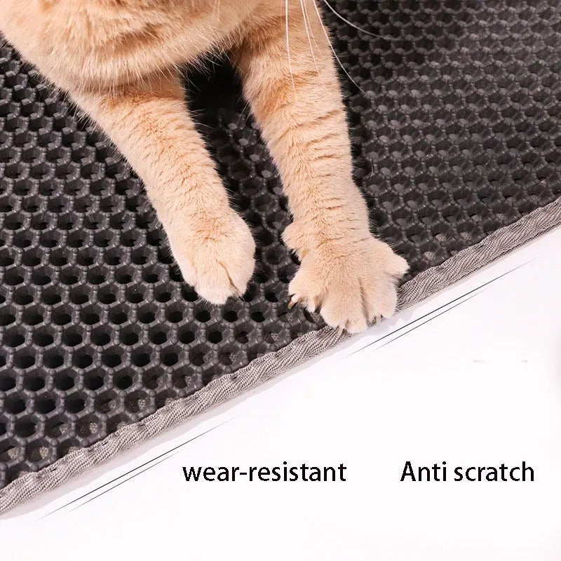 Cat Litter Mat Double Layer Waterproof Urine Proof Trapping Easy to Clean