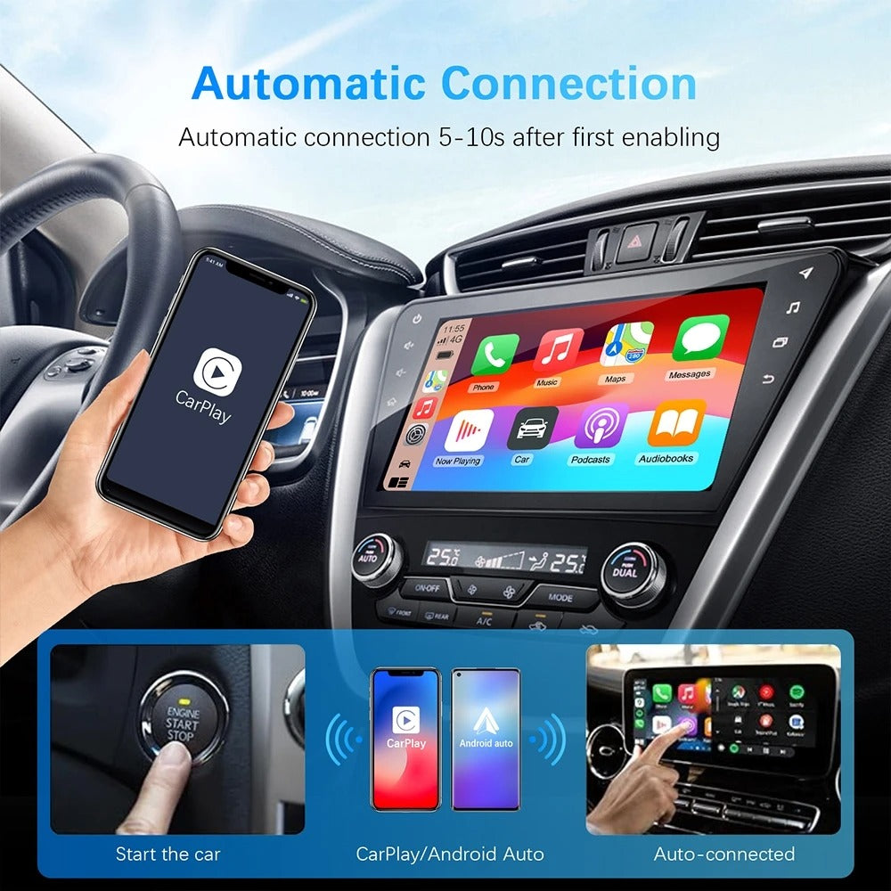 Wireless Carplay Adapter Android Auto Wireless Smart Dongle 2in1