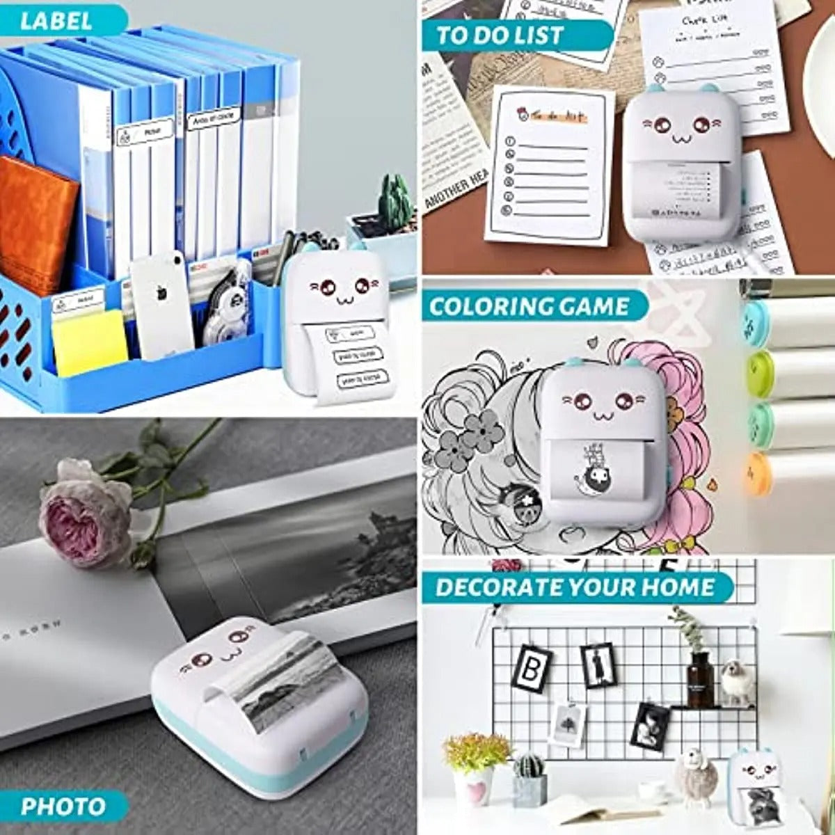 Mini Photo Pocket Printer Portable Ink-free Thermal 57mm Sticker