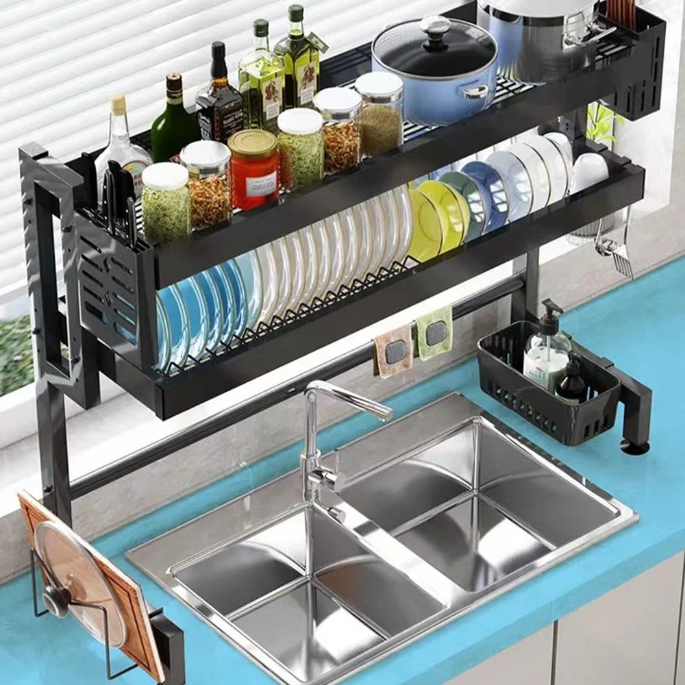 Kitchen Storage Stainless Steel Drain Shelf Multi Organizer