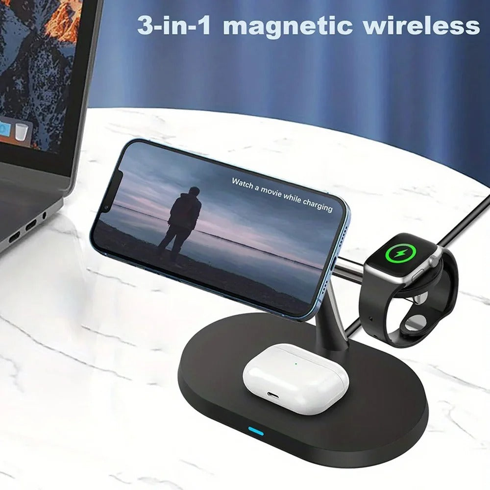 3 in 1 Wireless  fast Charging Stand For iPhone or Samsung or Apple Watch