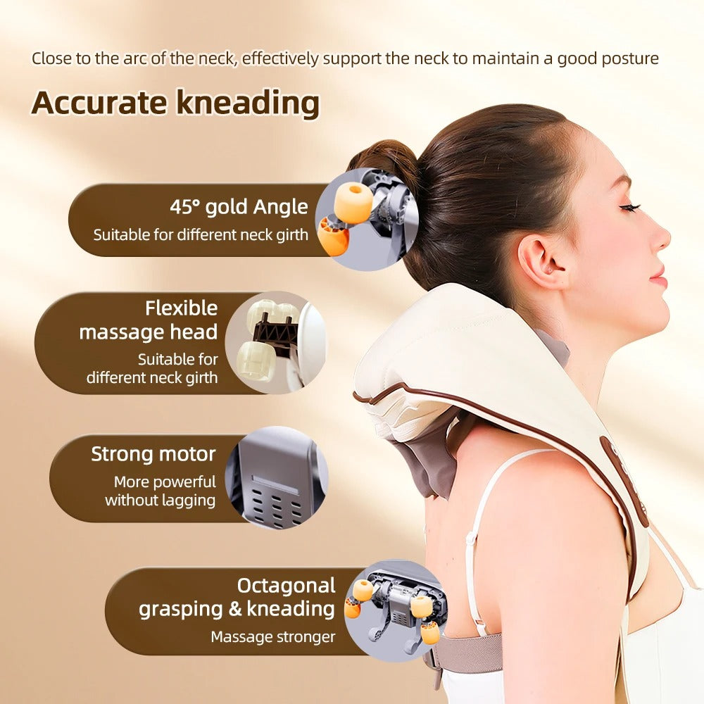 Wireless Electric Neck And Shoulder Massager Deep Kneading