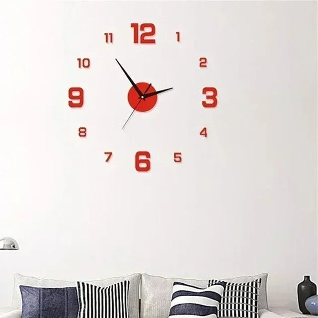 3D Luminous Wall Clock Frameless Acrylic Digital Clock Wall Stickers