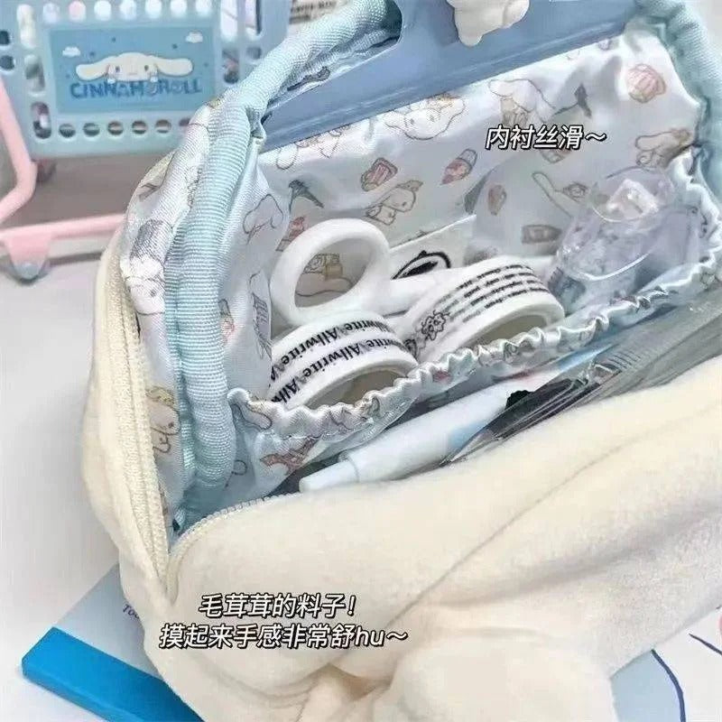 Hello Kitty Plush Bag Anime Sanrio Cinnamoroll Cosmetic Storage Bags