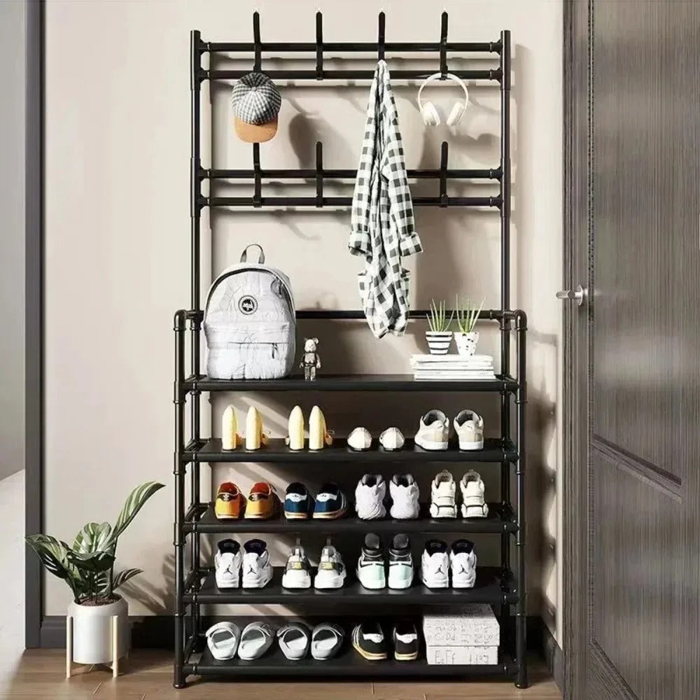 Clothes Hanger Multi-Layer Shoe Rack Doorway (Hat And Shoes Shelf)