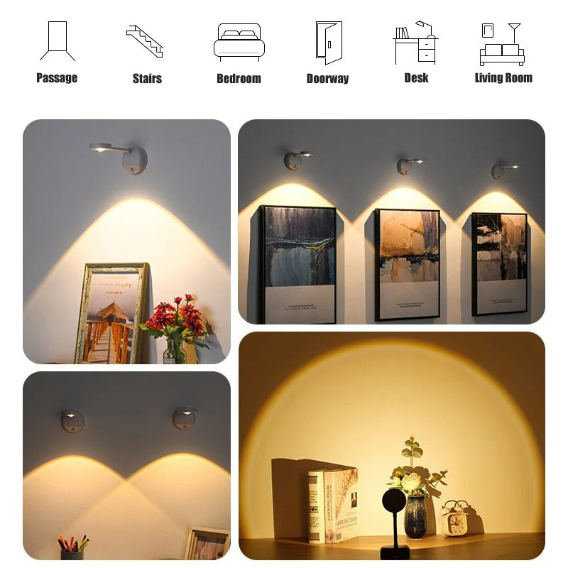 Motion Sensor Night Light Remote Control LED Wall Spot Lamp