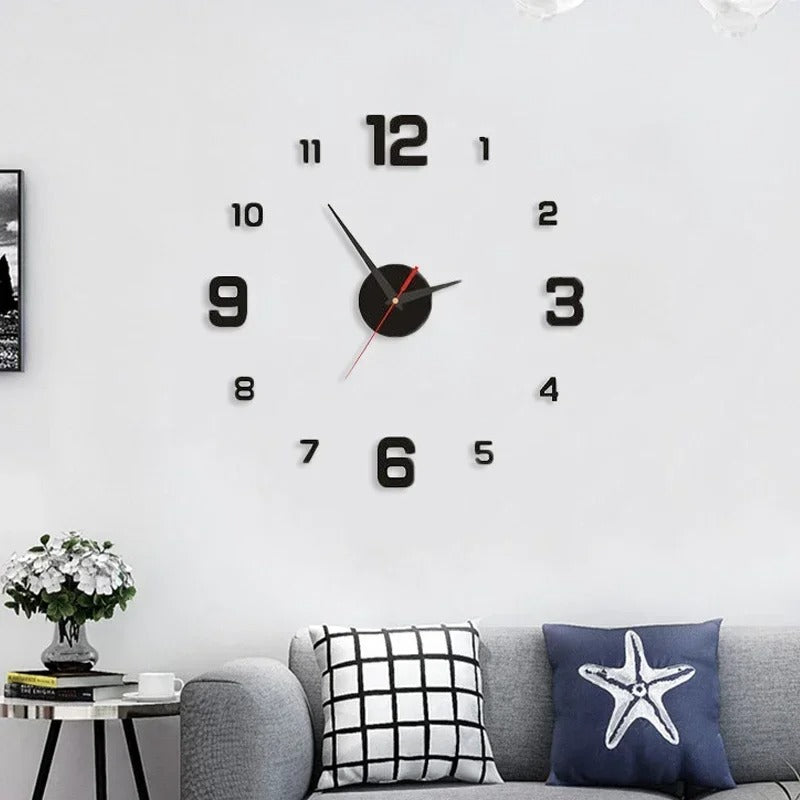 3D Luminous Wall Clock Frameless Acrylic Digital Clock Wall Stickers