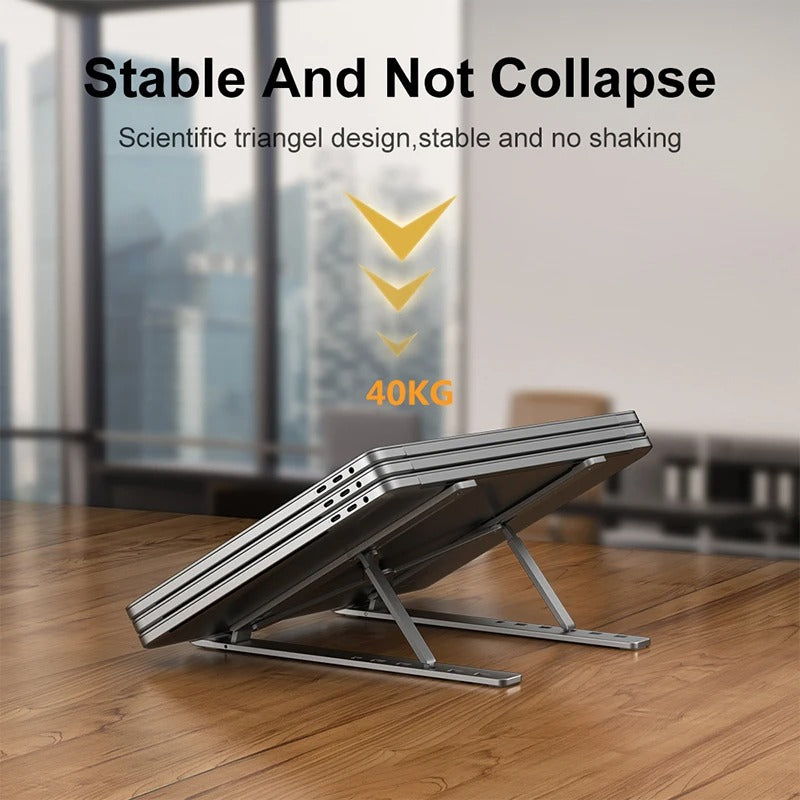 Aluminum Alloy Laptop Holder Stand Adjustable Foldable Portable for Notebook