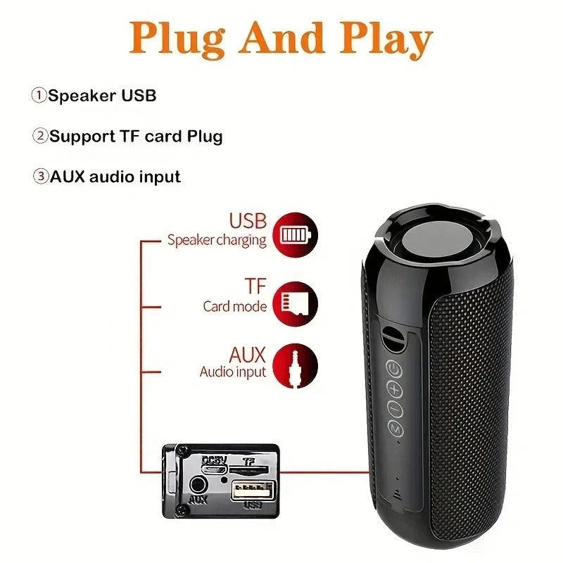 Portable Bluetooth Speaker Outdoor Wireless Woofer Free Call