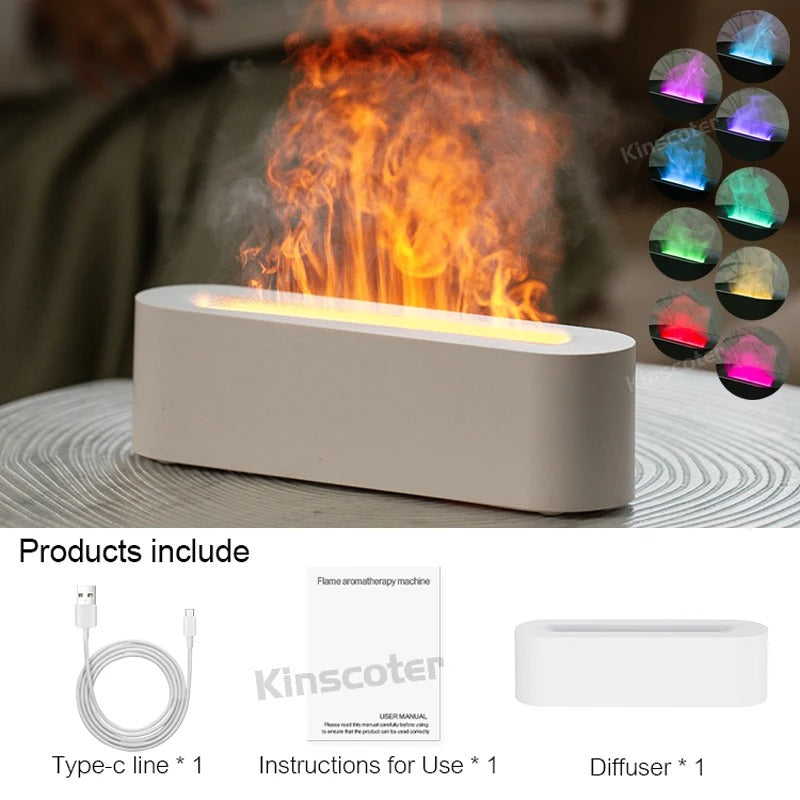 KINSCOTER Essential Oil Aroma Diffuser Flame Air Humidifier Ultrasonic Cool