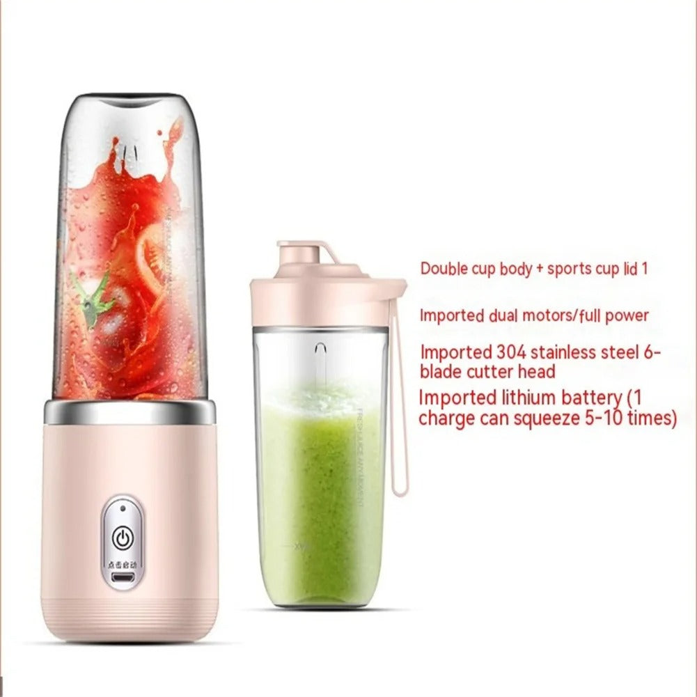 Portable Mini Fruit Blender Electric Wireless Juicer With 6 Blades