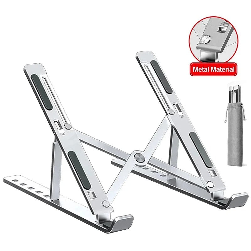 Aluminum Alloy Laptop Holder Stand Adjustable Foldable Portable for Notebook