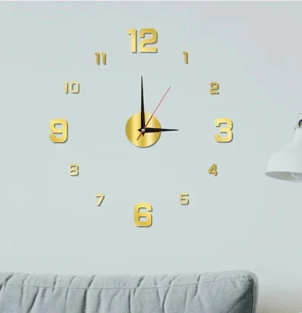 3D Luminous Wall Clock Frameless Acrylic Digital Clock Wall Stickers