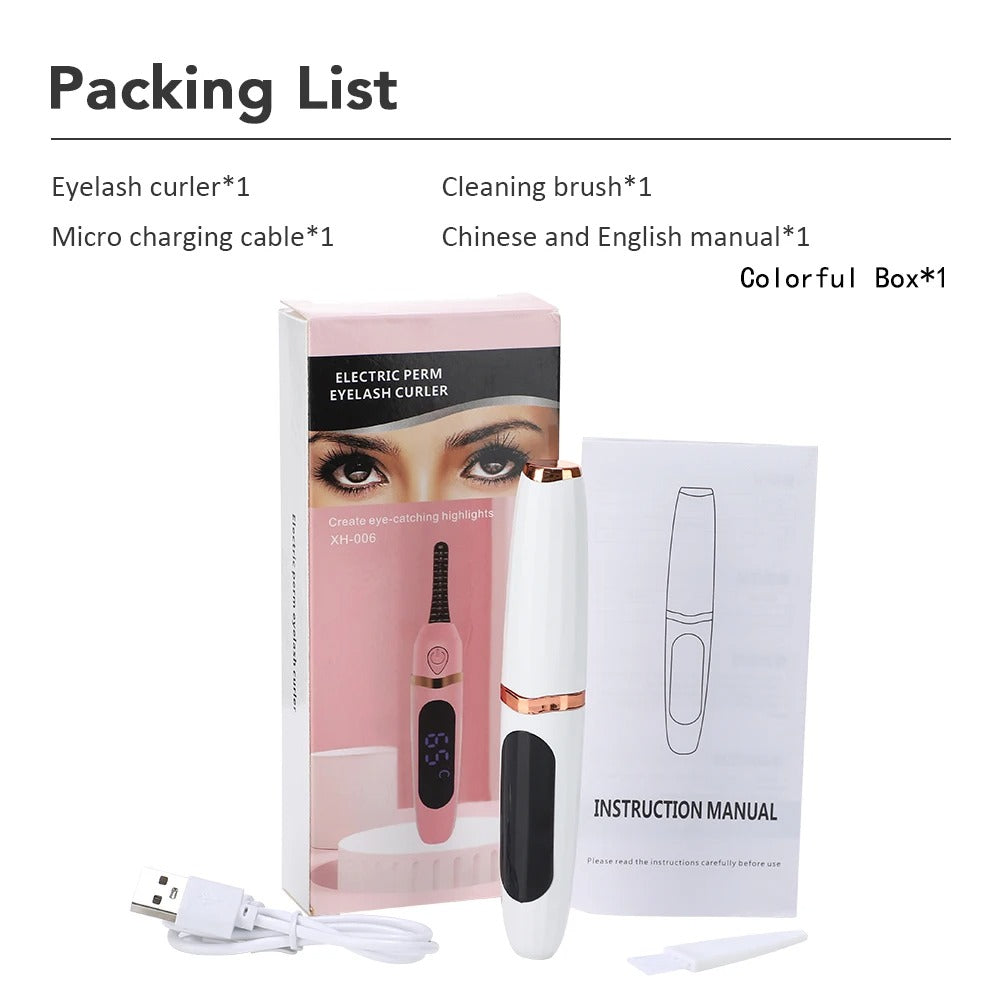 Electric Heated Eyelash Curler Portable Natural Eyelash