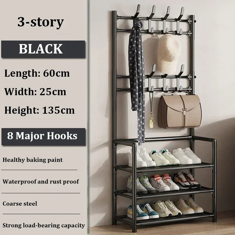 Clothes Hanger Multi-Layer Shoe Rack Doorway (Hat And Shoes Shelf)