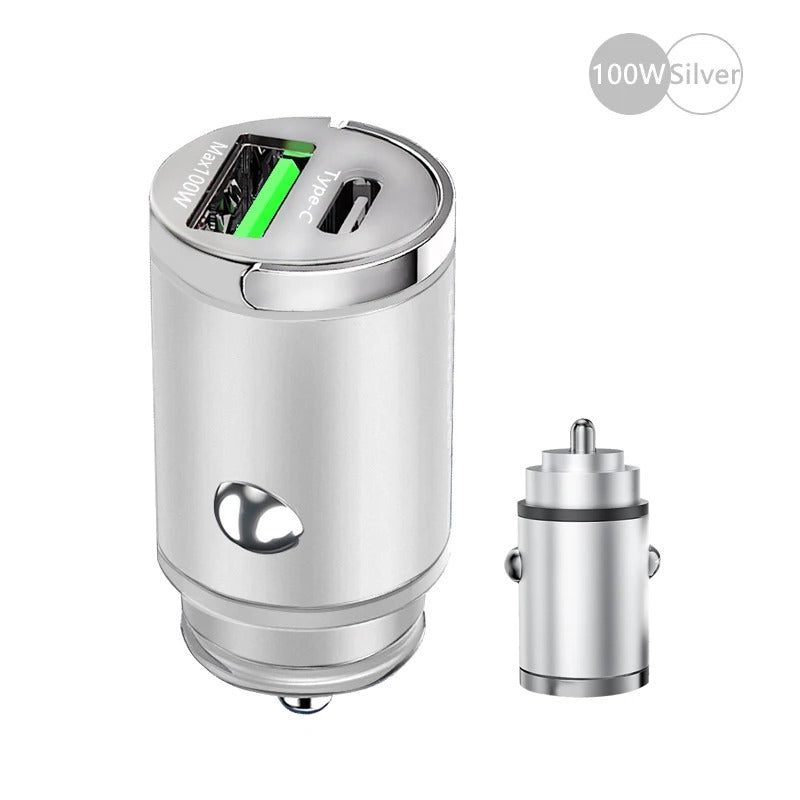 100W Mini Car Charger Lighter Fast Charging