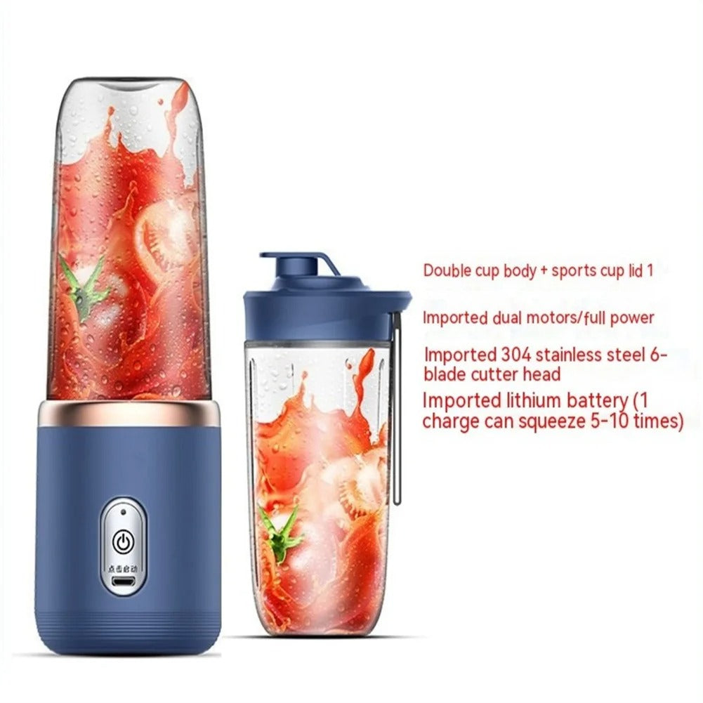 Portable Mini Fruit Blender Electric Wireless Juicer With 6 Blades