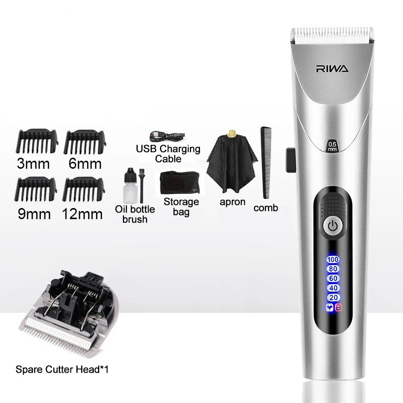 Professional Electric Hair Clipper For Men, Washable Rechargeable