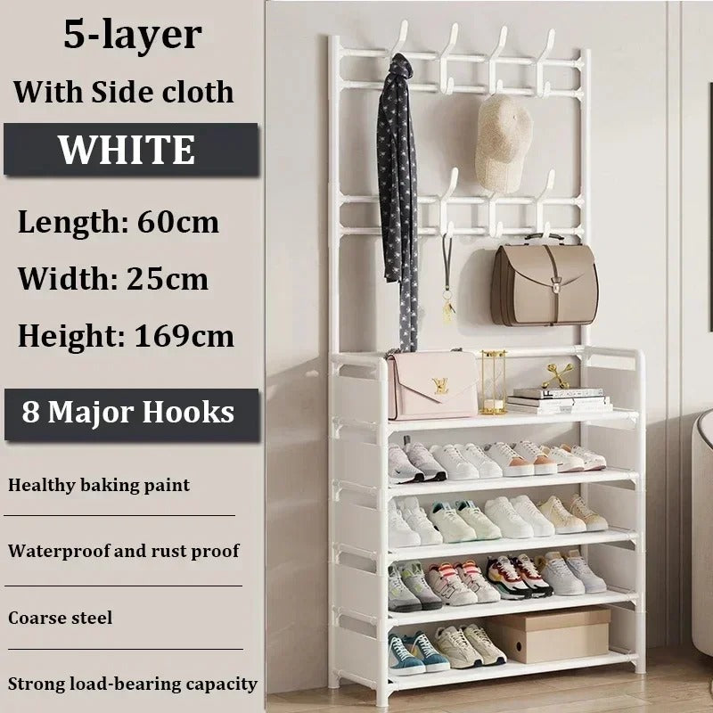 Clothes Hanger Multi-Layer Shoe Rack Doorway (Hat And Shoes Shelf)