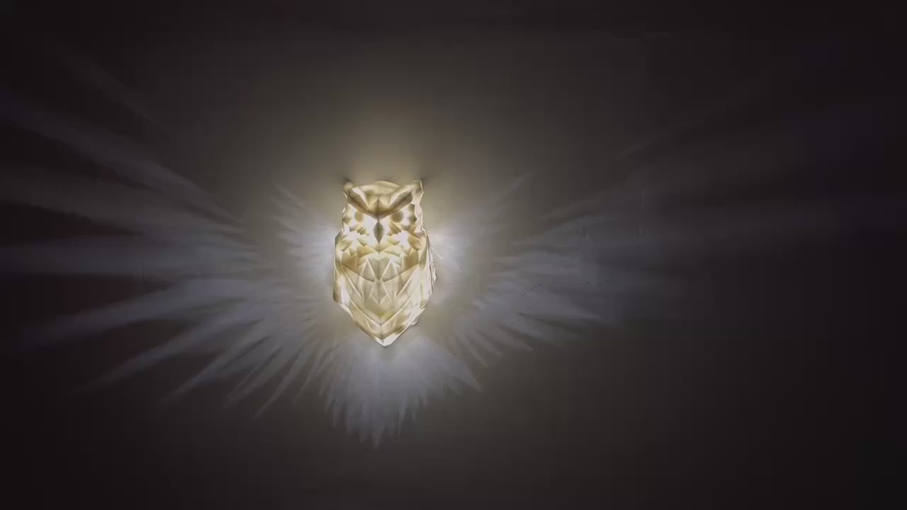 Xmas Wall Lamp Owl Eagle Shape Projector Light 3D